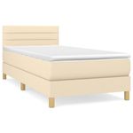 Casa si Gradina - Mobilier - Paturi si accesorii - Paturi - Pat box spring cu saltea, crem, 80x200 cm, textil - Infinity.ro