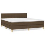 Casa si Gradina - Mobilier - Paturi si accesorii - Paturi - Pat box spring cu saltea, maro inchis, 160x200 cm, textil - Infinity.ro