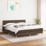 Casa si Gradina - Mobilier - Paturi si accesorii - Paturi - Pat box spring cu saltea, maro inchis, 160x200 cm, textil - Infinity.ro