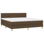 Casa si Gradina - Mobilier - Paturi si accesorii - Paturi - Pat box spring cu saltea, maro inchis, 160x200 cm, textil - Infinity.ro
