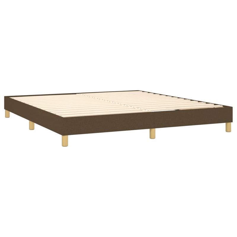 Casa si Gradina - Mobilier - Paturi si accesorii - Paturi - Pat box spring cu saltea, maro inchis, 160x200 cm, textil - Infinity.ro