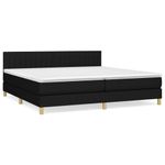 Casa si Gradina - Mobilier - Paturi si accesorii - Paturi - Pat box spring cu saltea, negru, 200x200 cm, textil - Infinity.ro
