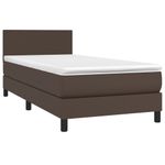Casa si Gradina - Mobilier - Paturi si accesorii - Paturi - Pat cu arcuri, saltea și LED, maro, 100x200 cm, piele ecologica, model design simplu - Infinity.ro