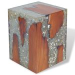 Casa si Gradina - Mobilier - Scaune si fotolii - Tabureti - Taburet, lemn de tec masiv si rasina - Infinity.ro
