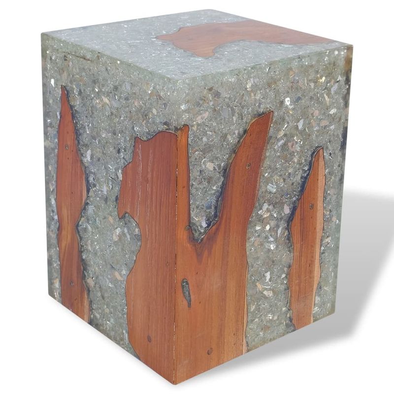 Casa si Gradina - Mobilier - Scaune si fotolii - Tabureti - Taburet, lemn de tec masiv si rasina - Infinity.ro