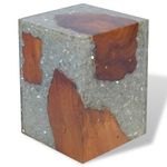 Casa si Gradina - Mobilier - Scaune si fotolii - Tabureti - Taburet, lemn de tec masiv si rasina - Infinity.ro
