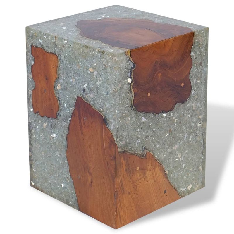 Casa si Gradina - Mobilier - Scaune si fotolii - Tabureti - Taburet, lemn de tec masiv si rasina - Infinity.ro