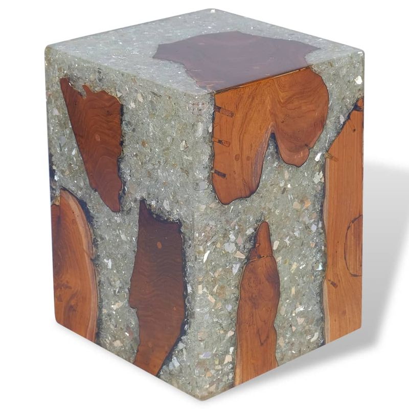 Casa si Gradina - Mobilier - Scaune si fotolii - Tabureti - Taburet, lemn de tec masiv si rasina - Infinity.ro