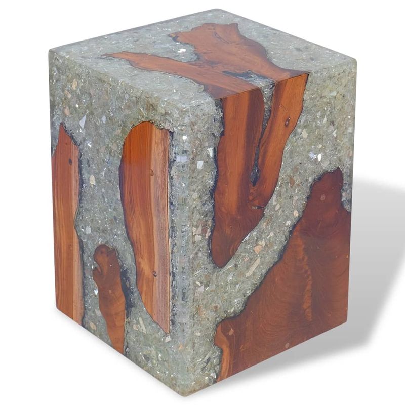 Casa si Gradina - Mobilier - Scaune si fotolii - Tabureti - Taburet, lemn de tec masiv si rasina - Infinity.ro