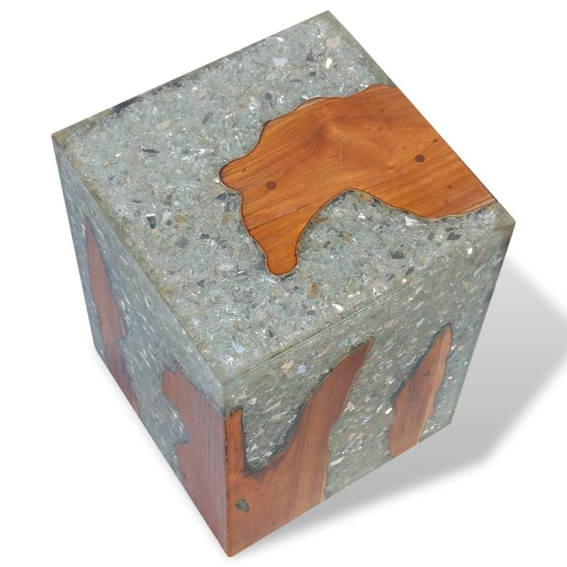 Casa si Gradina - Mobilier - Scaune si fotolii - Tabureti - Taburet, lemn de tec masiv si rasina - Infinity.ro