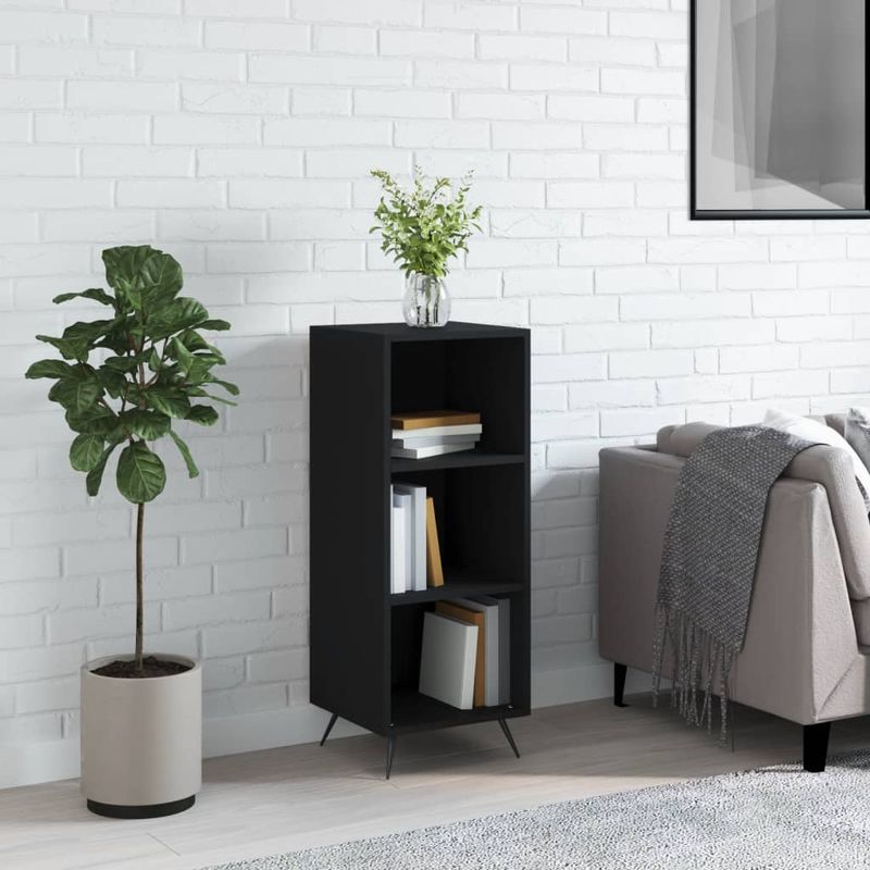Dulap cu rafturi, negru, 34,5x32,5x90 cm, lemn compozit - Marketplace ...