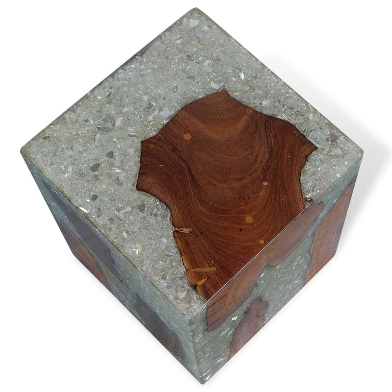 Casa si Gradina - Mobilier - Scaune si fotolii - Tabureti - Taburet, lemn de tec masiv si rasina - Infinity.ro