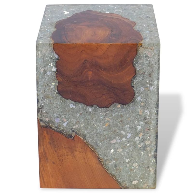Casa si Gradina - Mobilier - Scaune si fotolii - Tabureti - Taburet, lemn de tec masiv si rasina - Infinity.ro
