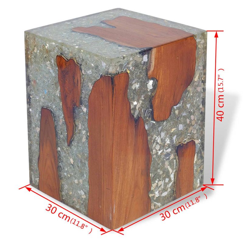 Casa si Gradina - Mobilier - Scaune si fotolii - Tabureti - Taburet, lemn de tec masiv si rasina - Infinity.ro