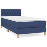 Casa si Gradina - Mobilier - Paturi si accesorii - Paturi - Pat box spring cu saltea, albastru, 80x200 cm, textil - Infinity.ro