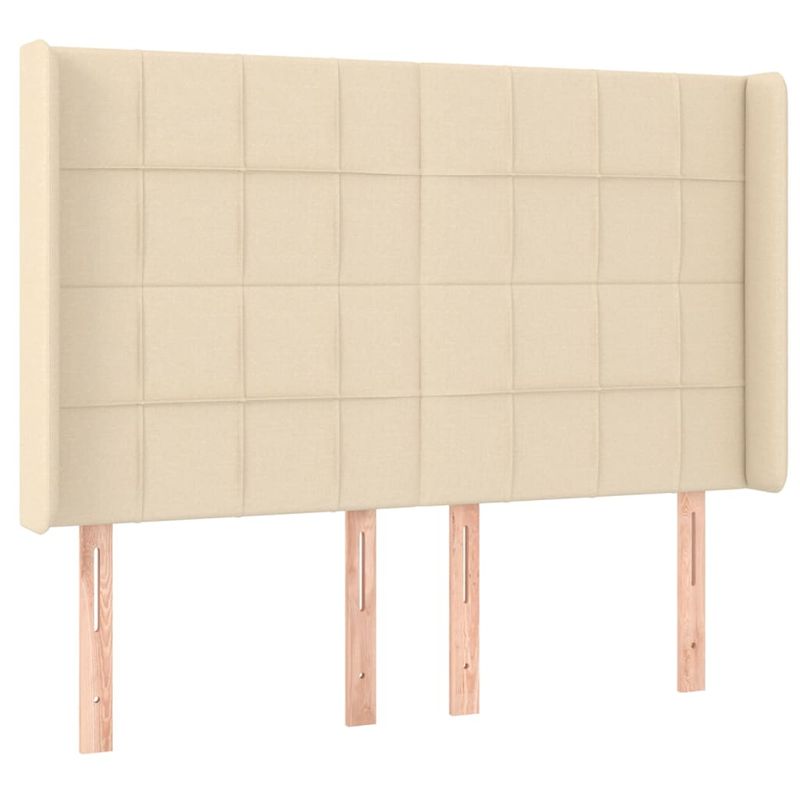 Casa si Gradina - Mobilier - Paturi si accesorii - Paturi - Pat cu arcuri, saltea si LED, crem, 140x190 cm, textil - Infinity.ro