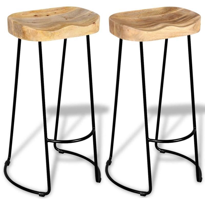 Casa si Gradina - Mobilier - Scaune si fotolii - Scaune - Scaune de bar, 2 buc., lemn masiv de mango - Infinity.ro