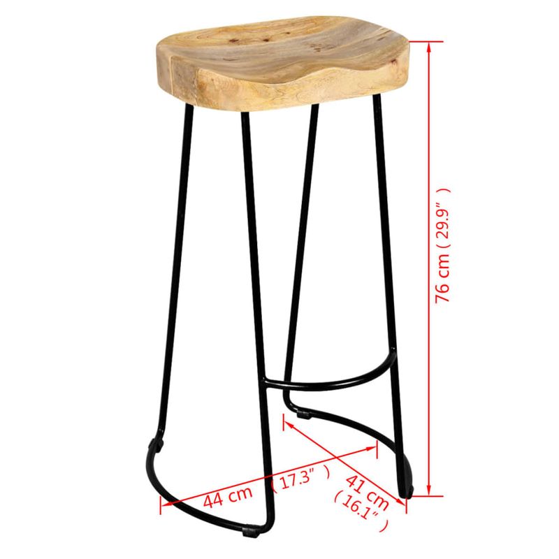 Casa si Gradina - Mobilier - Scaune si fotolii - Scaune - Scaune de bar, 2 buc., lemn masiv de mango - Infinity.ro