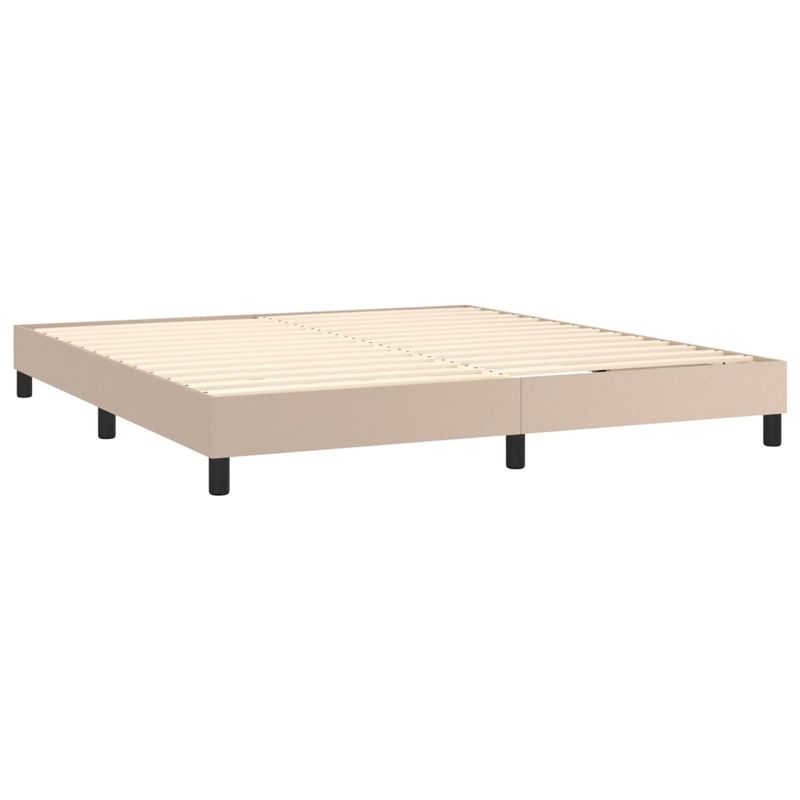 Casa si Gradina - Mobilier - Paturi si accesorii - Paturi - Pat box spring cu saltea, cappuccino, 180x200cm piele ecologica - Infinity.ro