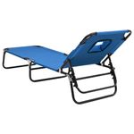 Casa si Gradina - Gradina si terasa - Mobilier exterior - Scaune si sezlonguri gradina - Sezlong pliant albastru textil Oxford&otel vopsit electrostatic - Infinity.ro