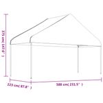 Casa si Gradina - Gradina si terasa - Umbrele si pavilioane - Pavilioane - Foisor cu acoperis, alb, 17,84x5,88x3,75 m, polietilena - Infinity.ro