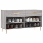 Casa si Gradina - Mobilier - Organizare si depozitare - Organizator incaltaminte - Banca de pantofi, gri sonoma, 102x35x55 cm, lemn prelucrat - Infinity.ro