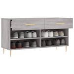 Casa si Gradina - Mobilier - Organizare si depozitare - Organizator incaltaminte - Banca de pantofi, gri sonoma, 102x35x55 cm, lemn prelucrat - Infinity.ro