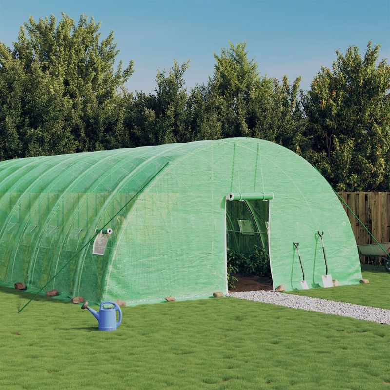 Casa si Gradina - Gradinarit si plante - Sere si solarii - Sera cu cadru din otel, verde, 120 m², 20x6x2,85 m - Infinity.ro