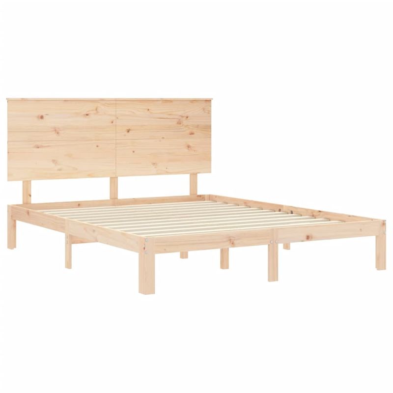 Casa si Gradina - Mobilier - Paturi si accesorii - Paturi - Cadru de pat cu tablie, lemn masiv, king size - Infinity.ro