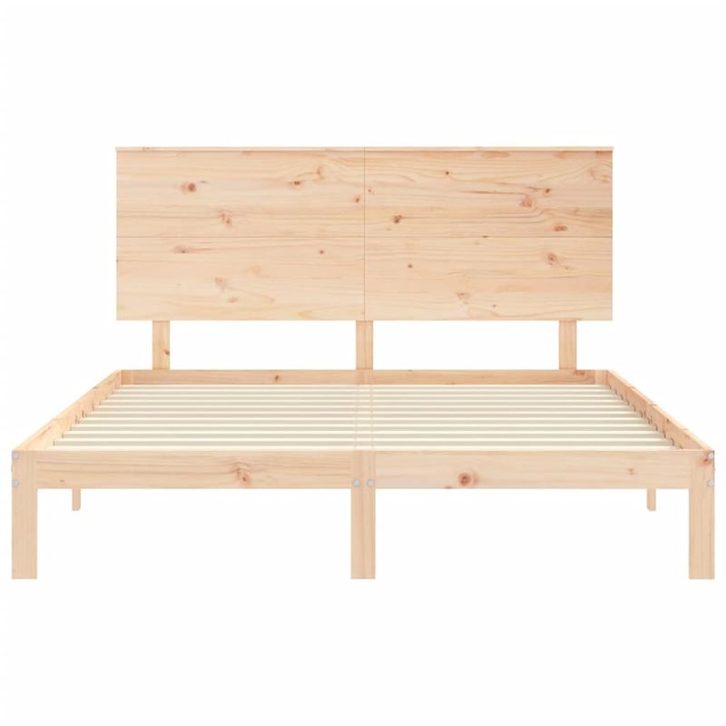 Casa si Gradina - Mobilier - Paturi si accesorii - Paturi - Cadru de pat cu tablie, lemn masiv, king size - Infinity.ro