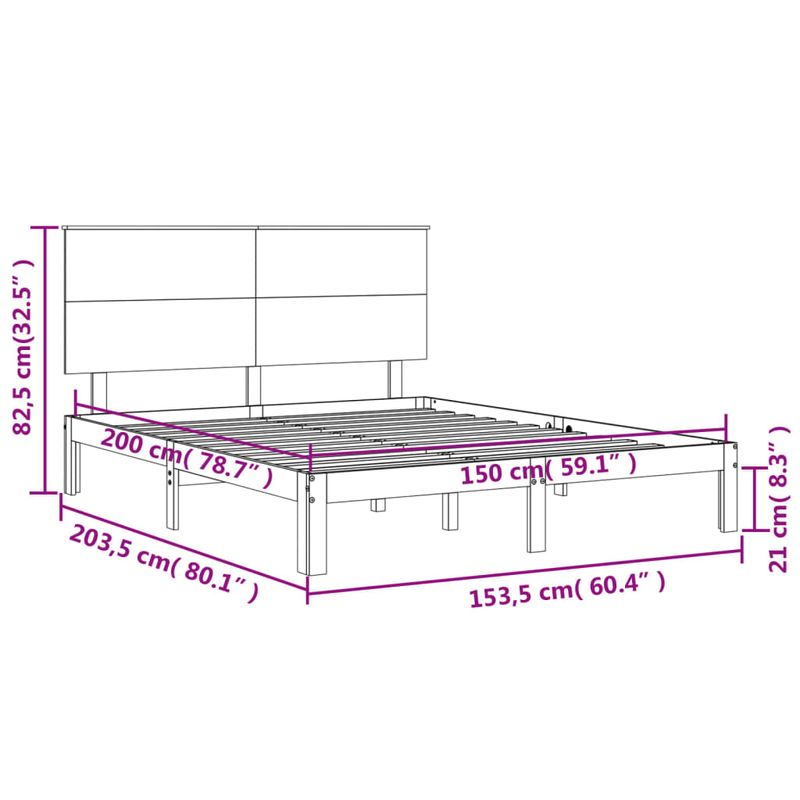 Casa si Gradina - Mobilier - Paturi si accesorii - Paturi - Cadru de pat cu tablie, lemn masiv, king size - Infinity.ro