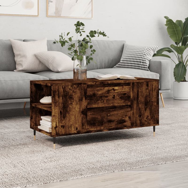 Casa si Gradina - Mobilier - Mese si birouri - Masute de cafea - Masuta de cafea, stejar afumat, 102x44,5x50 cm, lemn prelucrat - Infinity.ro