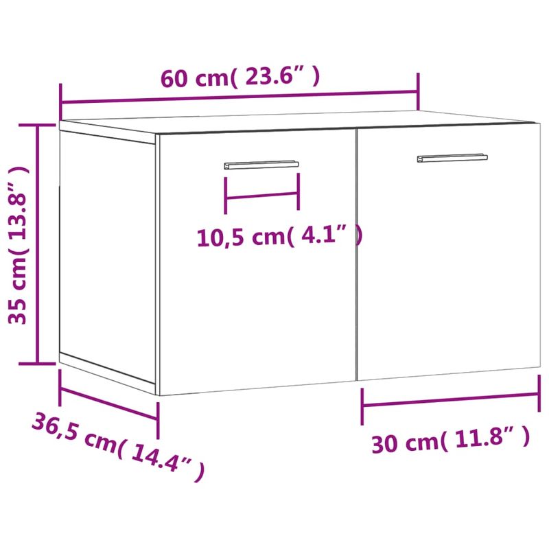 Casa si Gradina - Mobilier - Dulapuri si sifoniere - Dulapuri - Dulap de perete, gri sonoma, 60x36,5x35 cm, lemn prelucrat - Infinity.ro