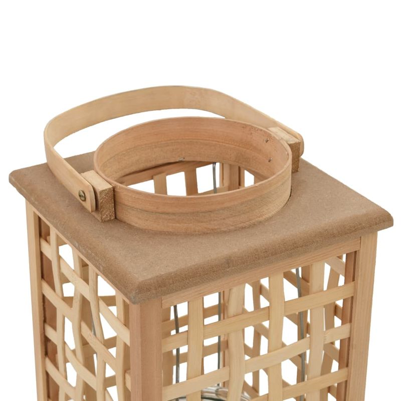 Casa si Gradina - Decoratiuni - Aromaterapie si lumanari - Suporturi lumanari - Suport de lumanari suspendat tip felinar, natural, bambus - Infinity.ro