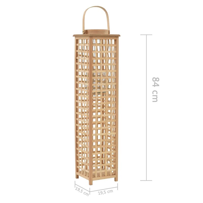 Casa si Gradina - Decoratiuni - Aromaterapie si lumanari - Suporturi lumanari - Suport de lumanari suspendat tip felinar, natural, bambus - Infinity.ro