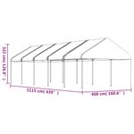 Casa si Gradina - Gradina si terasa - Umbrele si pavilioane - Pavilioane - Foisor cu acoperis, alb, 11,15x4,08x3,22 m, polietilena - Infinity.ro