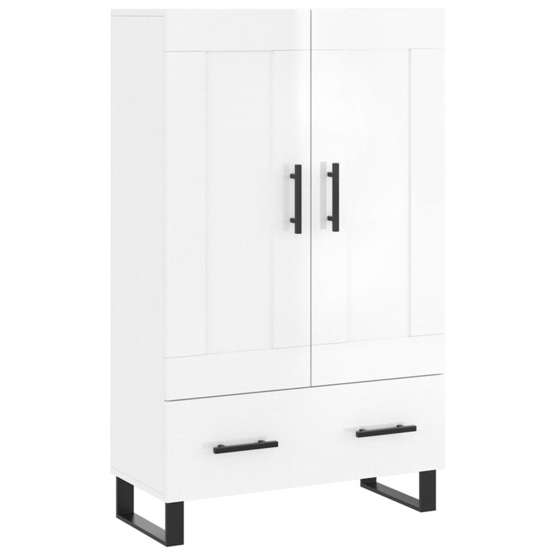 Casa si Gradina/Mobilier/Comode si corpuri/Comode - Dulap inalt, alb extralucios, 69,5x31x115 cm, lemn prelucrat - Infinity.ro