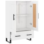 Casa si Gradina/Mobilier/Comode si corpuri/Comode - Dulap inalt, alb extralucios, 69,5x31x115 cm, lemn prelucrat - Infinity.ro