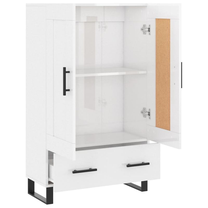 Casa si Gradina/Mobilier/Comode si corpuri/Comode - Dulap inalt, alb extralucios, 69,5x31x115 cm, lemn prelucrat - Infinity.ro