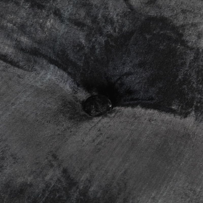 Casa si Gradina - Mobilier - Scaune si fotolii - Fotolii - Fotoliu puf rotund, antracit, 40 x 20 cm, catifea - Infinity.ro