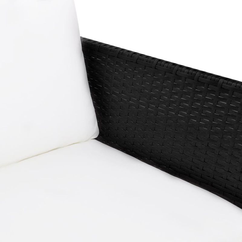 Casa si Gradina - Gradina si terasa - Mobilier exterior - Seturi mobila gradina - Set mobilier de gradina cu perne, 3 piese, negru, poliratan - Infinity.ro