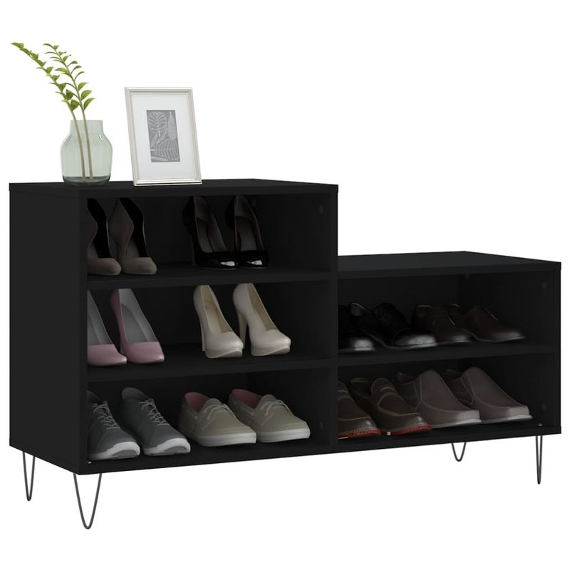 Casa si Gradina - Mobilier - Organizare si depozitare - Organizator incaltaminte - Pantofar, negru, 102x36x60 cm, lemn compozit - Infinity.ro
