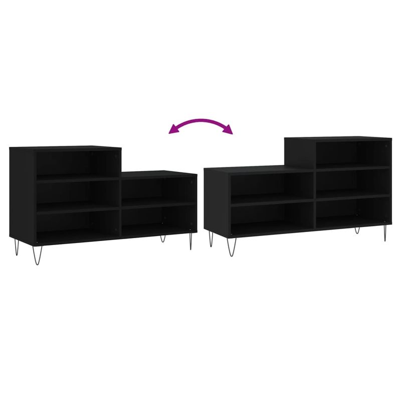 Casa si Gradina - Mobilier - Organizare si depozitare - Organizator incaltaminte - Pantofar, negru, 102x36x60 cm, lemn compozit - Infinity.ro