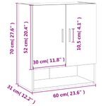Casa si Gradina - Mobilier - Dulapuri si sifoniere - Dulapuri - Dulap de perete, stejar sonoma, 60x31x70 cm, lemn compozit - Infinity.ro