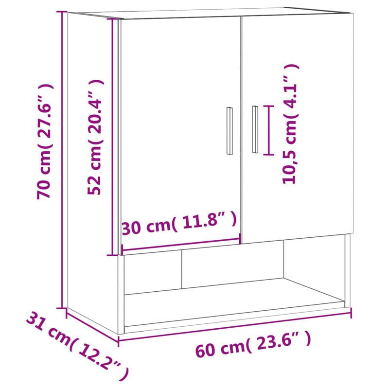 Casa si Gradina - Mobilier - Dulapuri si sifoniere - Dulapuri - Dulap de perete, stejar sonoma, 60x31x70 cm, lemn compozit - Infinity.ro