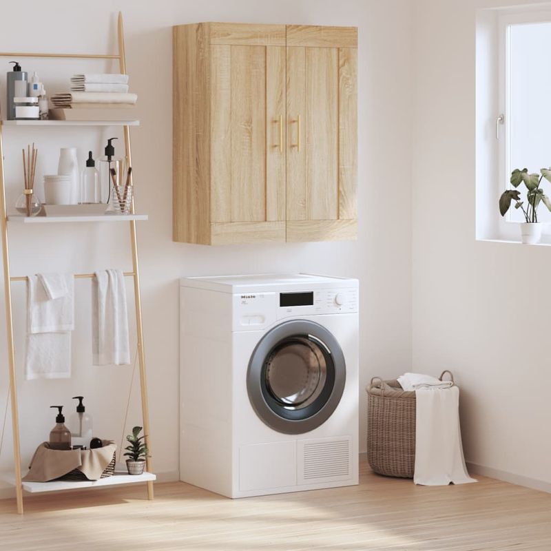 Casa si Gradina - Mobilier - Comode si corpuri - Comode - Dulap TV pe perete stejar sonoma, 69,5x34x90 cm, lemn prelucrat - Infinity.ro