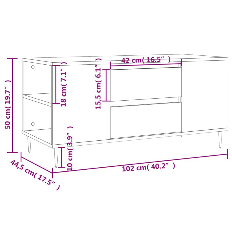 Casa si Gradina - Mobilier - Mese si birouri - Masute de cafea - Masuta de cafea, stejar sonoma, 102x44,5x50 cm, lemn prelucrat - Infinity.ro