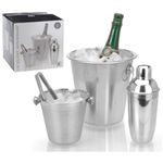 Casa si Gradina - Bucatarie si vesela - Accesorii bar - Shakere - 424155 Excellent Houseware 4 Piece Bar Set Stainless Steel - Infinity.ro