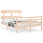 Casa si Gradina - Mobilier - Paturi si accesorii - Paturi - Cadru de pat cu tablie, 140x190 cm, lemn masiv - Infinity.ro