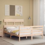 Casa si Gradina - Mobilier - Paturi si accesorii - Paturi - Cadru de pat cu tablie, 140x190 cm, lemn masiv - Infinity.ro